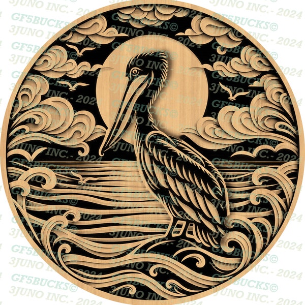 3D Illusion | Laser PNG Digital File | For Engraving | Laser Ready | Instant Download | Pelican