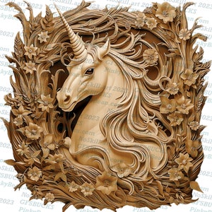 Unicorn Wood Carving 