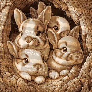 3D Illusion | Laser PNG Digitale Datei | zum Gravieren | Laserbereit | Sofortdownload | Hase | Häschen