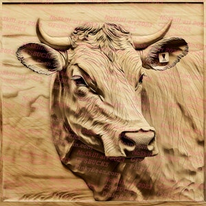 PNG con quemado láser / Ilusión 3D / Grabado / Listo para láser / Archivo de diseño digital / Vaca / Vaca lechera