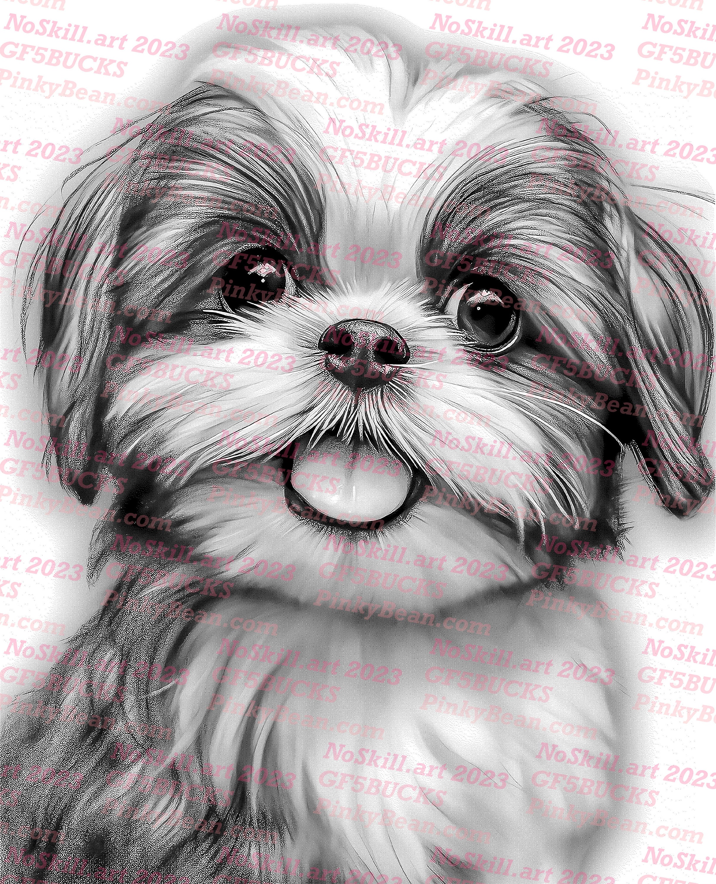 Digital Dog - Shih Tzu: Adorable Dog Illustration | 3D Illusion