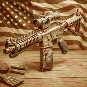 3D Illusion Tactical Patriot PNG – Patriotic Design with Eagle Art – Laser Engraving File – 14x14 – GF5Bucks®