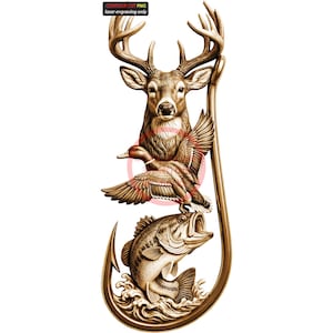 3D Illusion Laser Engraving PNG Art for Majestic Wilderness Sportsman Art 5.5x14.0 Inches GF5Bucks®