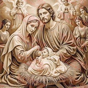 3D Illusion Nativity PNG – Scena grawerowania laserowego Świętej Rodziny – Sztuka religijna Bożego Narodzenia – 11,2x14 – GF5Bucks®