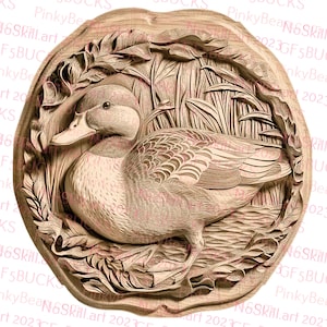 Laserbranden, png-bestand | 3D-illusie | Graveren | Gereed voor laser | Digitaal ontwerpbestand | Eenden | Watervogels | Kustvogels