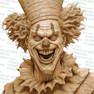 3D Illusion | Laser Burn PNG Digital File | Perfect for Engraving | Laser Ready Design | Instant Download | Crazed Clown | Halloween