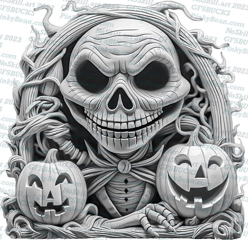 Miscevious Skeleton 3D Illusion | Laser Burn PNG Digital File | Perfect for Engraving ...