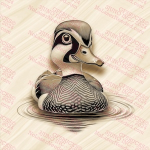 3D Illusion Ente Kunst - Digitaler Download, Enten Wandkunst, Natur Dekoration, Einzigartige Tierkunst, Wildtier Illustration | Digitale PNG | 14x14