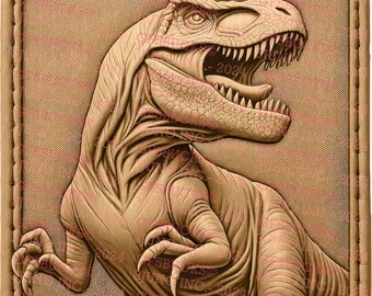 3D Illusion Trex, T-Rex - Instant Download PNG File for Laser Engraving, Ready for Laser