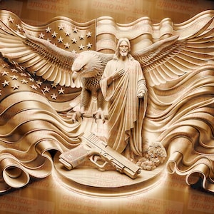 Laser Burn PNG | 3D Illusion | Engrave | Laser Ready | Digital Design File | 2nd Amendment | Flag | USA | Patriotic