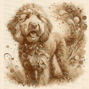 3D Illusion | Laser PNG Digitale Datei | zum Gravieren | Laserbereit | Sofortdownload | Labradorit | Goldendoodle | Hund
