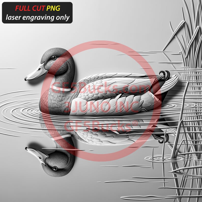 3D Illusion Mallard Duck Art for Laser Engraving | PNG Digital File ...