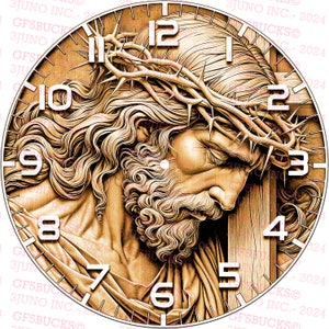 Religieuze klok 3D-illusiegravure Digitaal bestand Direct downloaden Laserklaar