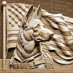 3D Illusion | Laser Brennen PNG Digitale Datei | zum Gravieren | Laserbereit | Sofortdownload | Militär | Polizei Hund | Beste Freundin | Vaterländisch