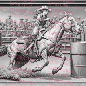 3D Illusion Barrel Racing - Instant Download PNG File for Laser ...