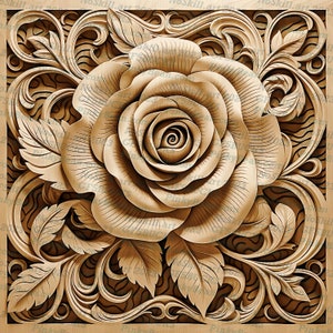Romantic Love and Roses - 3D Illusion Digital File for Laser Engraving, Compatible with , , Instant Download