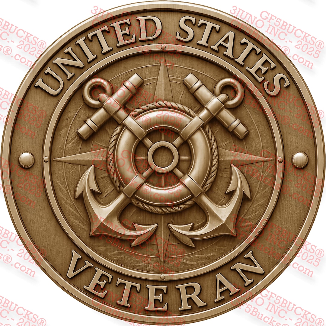 3D Illusion Veteran PNG for Laser Engraving – Military Emblem With ...