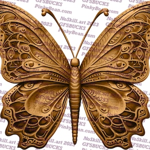 Laser Burn PNG | 3D Illusion | Engrave | Laser Ready | Digital Design File | Butterfly