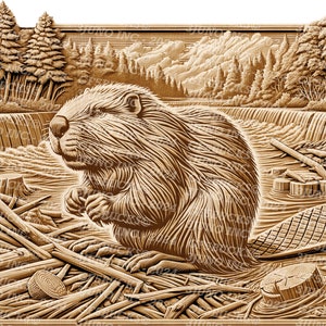 3D Illusion | Laser Burn PNG Digital File | For Engraving | Laser Ready | Instant Download | Beaver