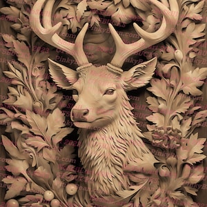 3D Illusion Laser Brennen PNG Deer Design Datei - Laser bereit zur Gravur