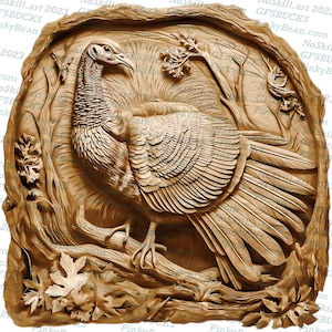 3D Illusion | Laser Burn PNG Digital File | Perfect for Engraving | Laser Ready Design | Instant Download | Turkey | Thanksgiving | Gobbler