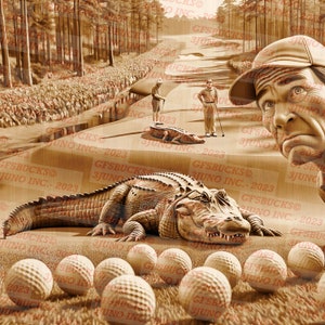 3D Illusion | Laser Burn PNG Digital File | Perfect for Engraving | Laser Ready | Instant Download | Golf | Gator | Tee It Up! Putt III