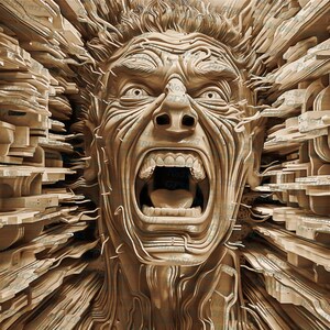 3D Illusion | Laser Burn PNG Digital File | Perfect for Engraving | Laser Ready Design | Instant Download | Lost Soul | Halloween