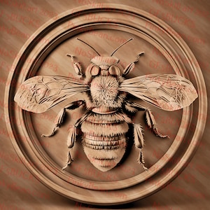 Laserbranden, png-bestand | 3D-illusie | Graveren | Gereed voor laser | Digitaal ontwerpbestand | Bijen | Honingbij | Hommel