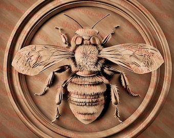Laser Burn PNG | 3D Illusion | Engrave | Laser Ready | Digital Design File | Bees | Honey Bee | Bumblebee