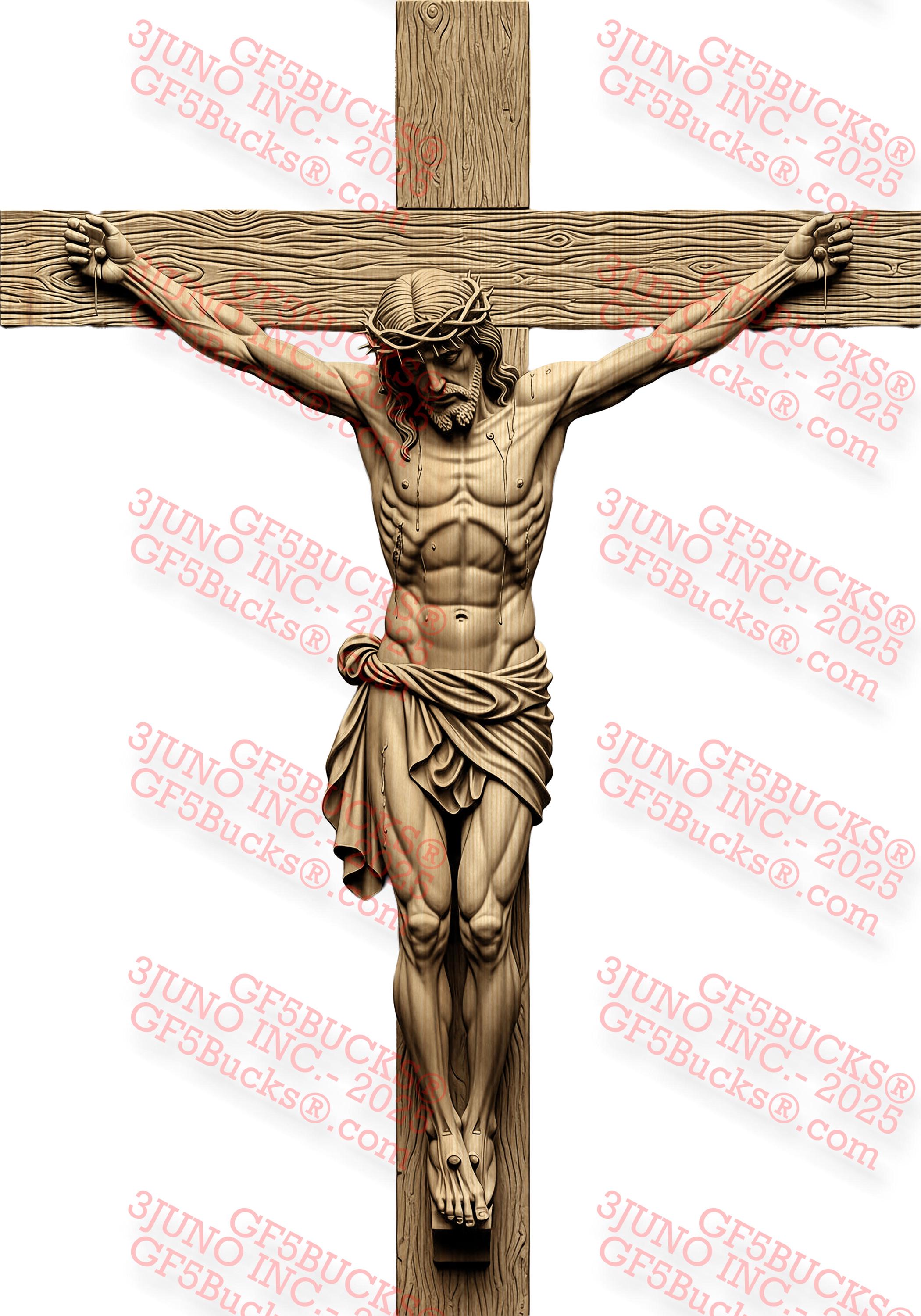 3D Illusion Jesus Crucifixion PNG – Christian Religious Laser