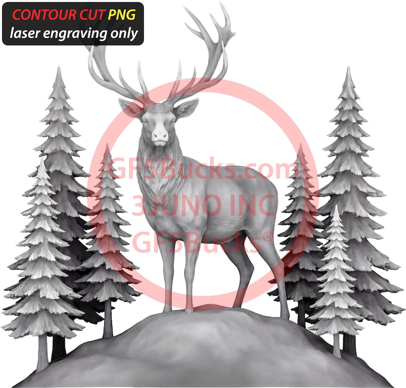 Hyper-realistic 3D Illusion Majestic Buck Winter Landscape Laser ...