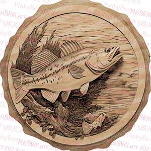 Laser Burn PNG | 3D Illusion | Engrave | Laser Ready | Digital Design File | Walleye | Blue Pike | Dore | Dory | Glass-eye | Gray Pike