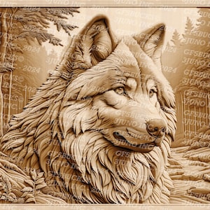 Ethereal 3D Wolf Illusion - Laser PNG Digitale Datei für Gravur - Instant Download