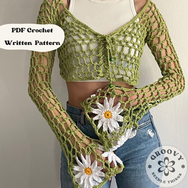 Daisy Dream vest/top | Haak PDF-patroon | Gehaakt geschreven patroon | Groovy naald dingen