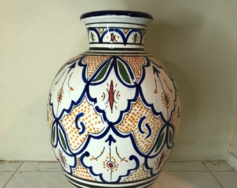 フェズで手作りされたモロッコの花瓶 - Etsy 日本