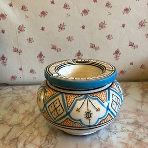 Hand painted Moroccan ashtrays