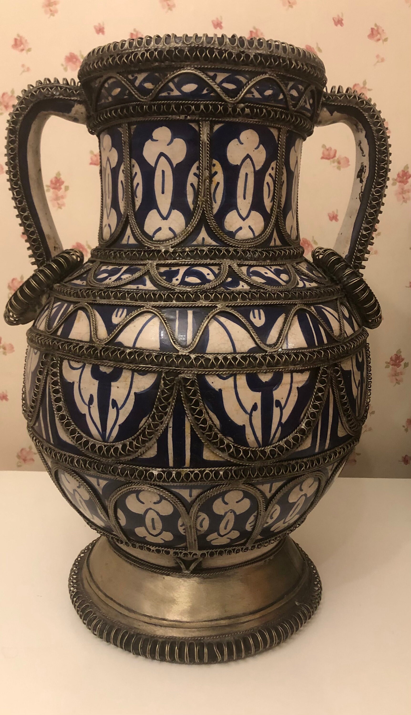 モロッコの手作りFES陶器の花瓶 - Etsy 日本