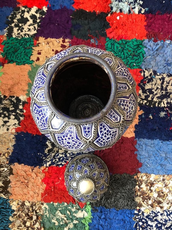 フェズで手作りされたモロッコの花瓶 - Etsy 日本