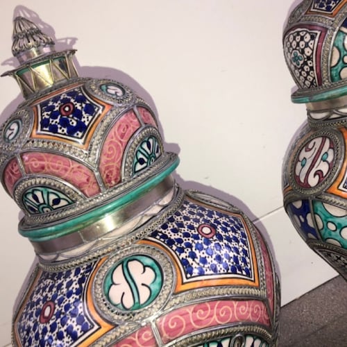 モロッコの手作りFES陶器の花瓶 - Etsy 日本