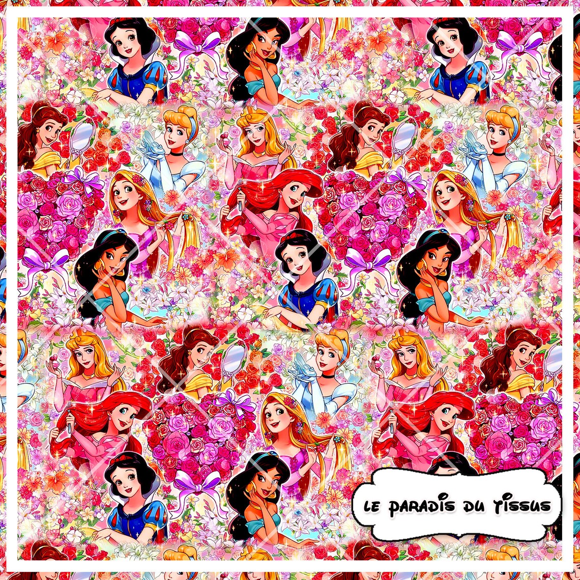 Disney Princess Seamless Pattern for Fabric Printing Etsy