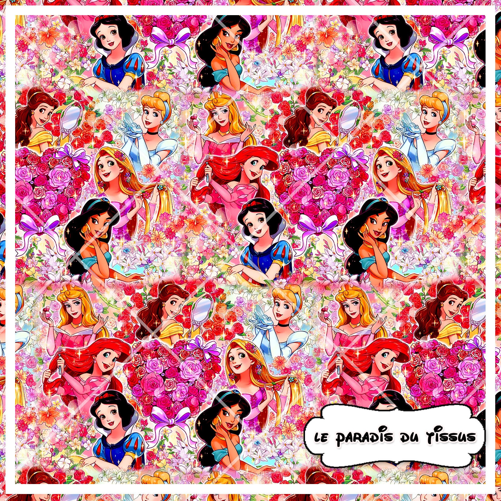 Disney princess seamless pattern for fabric printing Etsy