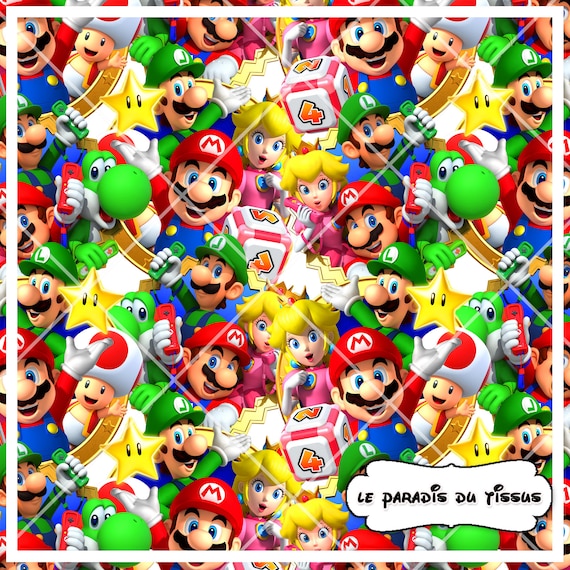 Meandro clásico Entretenimiento Mario bros patrón sin costuras fro impresión de tela - Etsy España