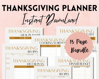 Thanksgiving Planner Instant Download | Dinner Party Planner | A4, A5, US Letter