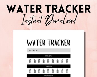 Water Tracker Instant Download | Hydration Tracker | A4, A5, US Letter