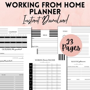 Trabalhando em Home Planner Download instantâneo | Trabalhando Planejador Online | A4, A5, Carta dos EUA