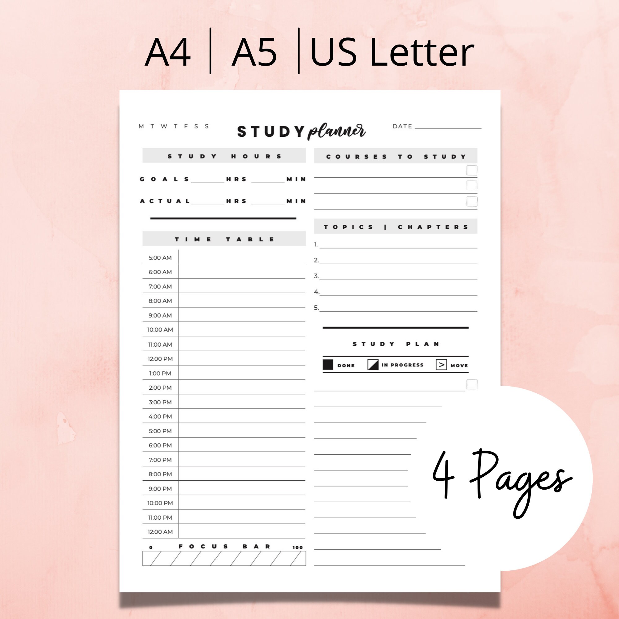 Student Planner Instant Download | Study Planner | Assignment Tracker ...
