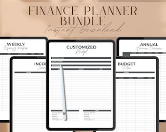 Bundel met financiële planner: geldtracker van 21 pagina's (digitale download)