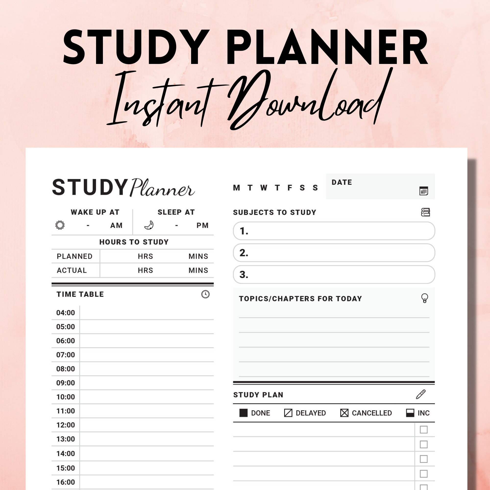 Free Custom Printable Aesthetic Planner Templates Canva 40 OFF