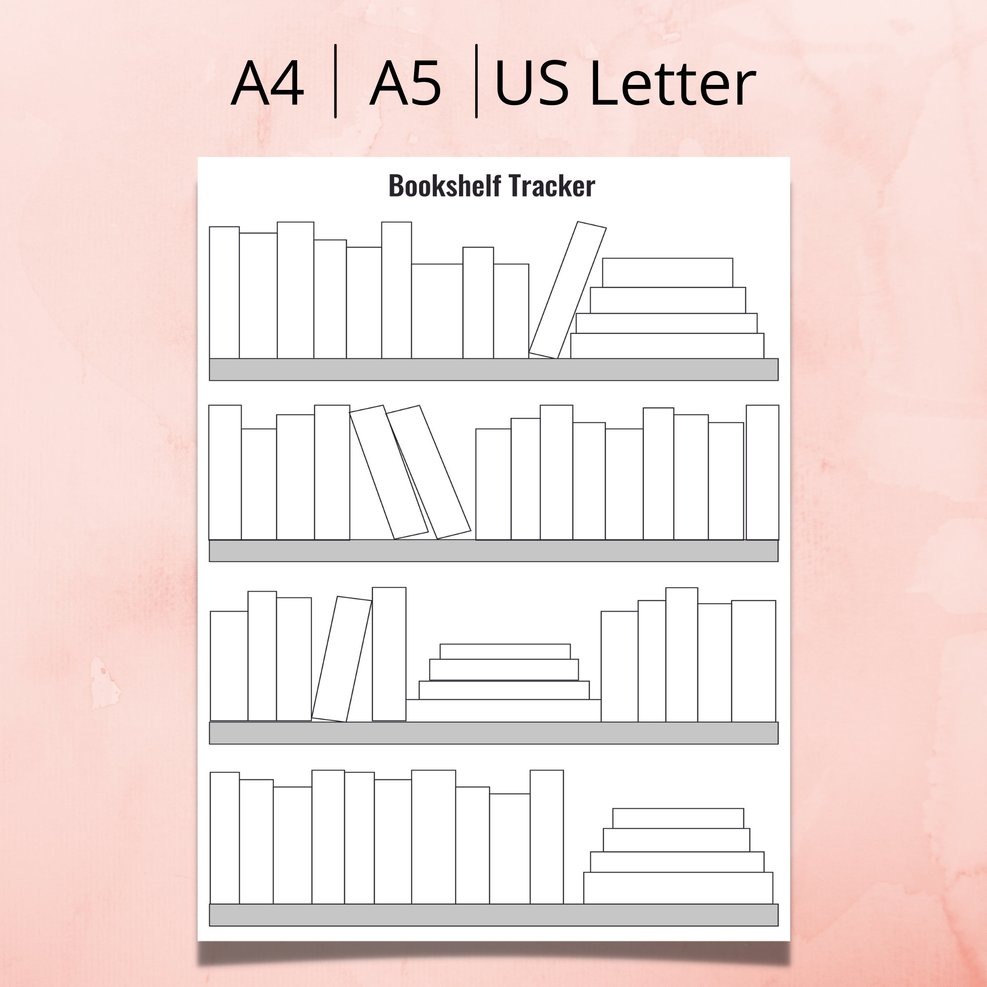 Bookshelf Tracker Instant Download | Reading Log | A4, A5, US Letter - Etsy