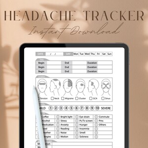 Hoofdpijn Tracker Direct downloaden | Migraine-logger | A4, A5, Amerikaanse brief